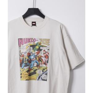 tシャツ 「15」「MARVEL/マーベル」マーベルコミックプリント 半袖Tシャツ キャプテンアメリカ＆スパイダーマン メンズ レディース