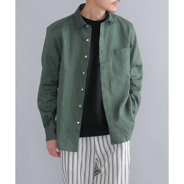 「SHIPS」 長袖シャツ M グリーン メンズ