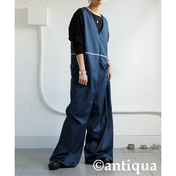 「antiqua」 オーバーオール R ブルー レディース