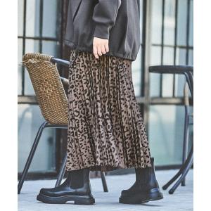 「niko and...」 プリーツスカート MEDIUM モカ レディース