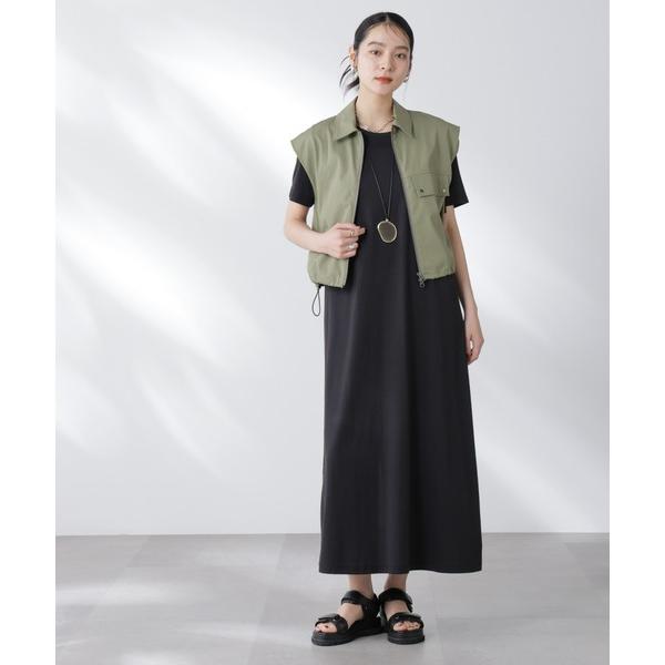 「NANO universe」 Tシャツワンピース M ブラック レディース