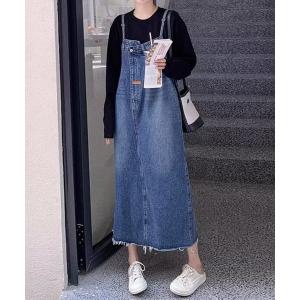 「CADBURY」 サロペットスカート X-LARGE ブルー レディース