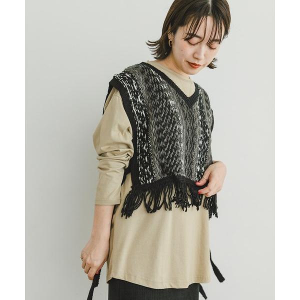 「ITEMS URBANRESEARCH」 ニットベスト FREE ブラック レディース