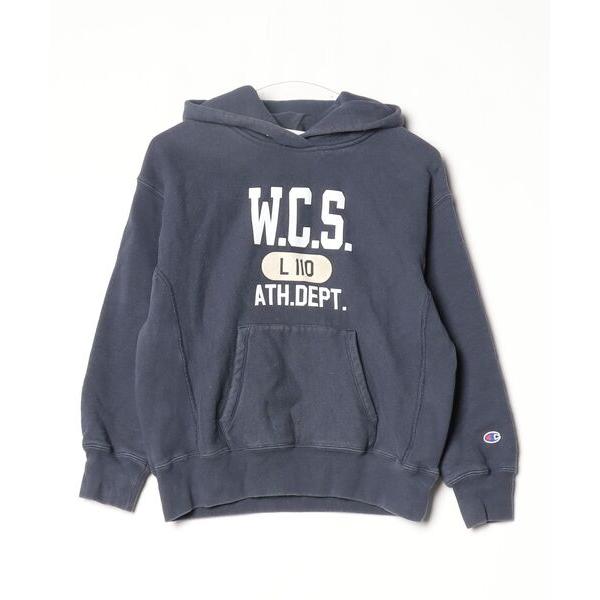 「Champion」 プルオーバーパーカー MEDIUM ネイビー レディース