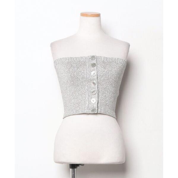「CODE A」 ニットベスト 00 シルバー レディース