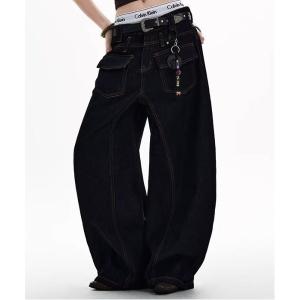 ジーンズ デニム デニムパンツ フロントポケット ワイドレッグデニム レディース メンズ