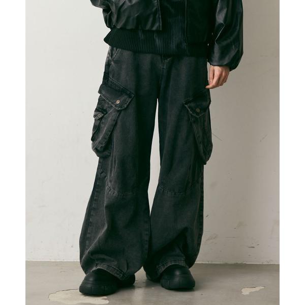 ワイドパンツ ジーンズ Vintage Wide Cargo Denim Pants / ビンテージ...