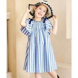 ワンピース 「リンク」肩リボンフレアヒロインワンピース キッズ 子供服 女の子