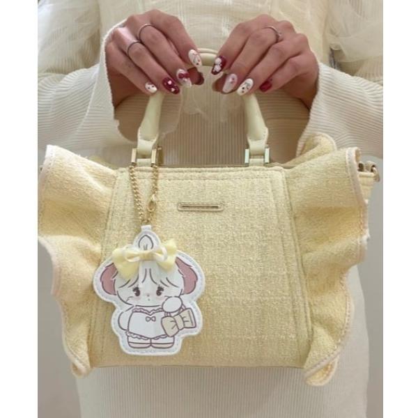 ハンドバッグ Lil ala mode×SAMANTHAVEGAコレクション ツイードフリルハンドバ...