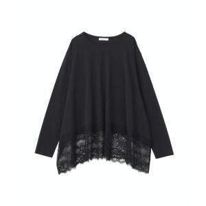 tシャツ 裾イレヘムレースドッキングプルオーバー レディース