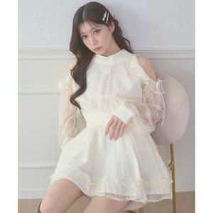 ワンピース open shoulder mini dress / オープンショルダーミニワンピース
