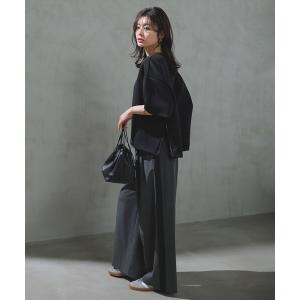 ワイドパンツ パンツ 「セットアップ着用可」マイビューティ 側章ワイドパンツ レディース