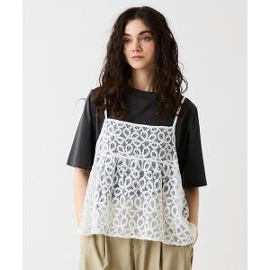 ブラウス シャツ 「WEB/一部店舗限定」「M〜5L」レーシーキャミブラウス レディース