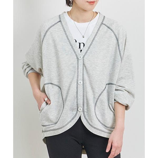 カーディガン TC裏毛　ラグランビッグカーディガン レディース