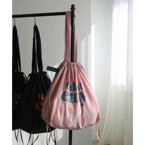 トートバッグ 「コンパクトにたためる」ロゴプリント巾着トートバッグ レディース メンズ