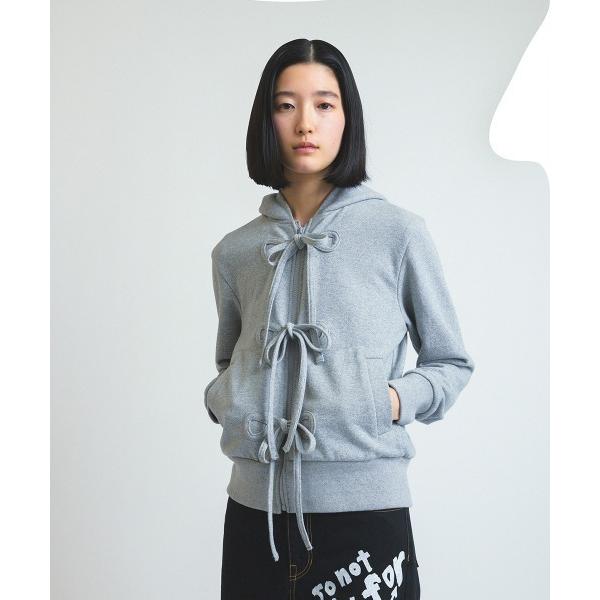 トレーナー スウェット 「soduk」26SS新作 ribbon zip hoodie / リボンジ...