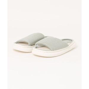 スリッパ 配色 厚底 オープン フラット スリッパ