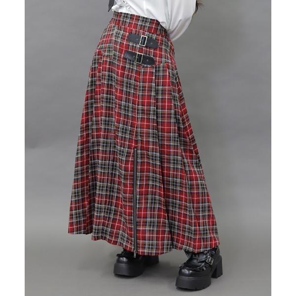 スカート ファスナーデザインロングスカート