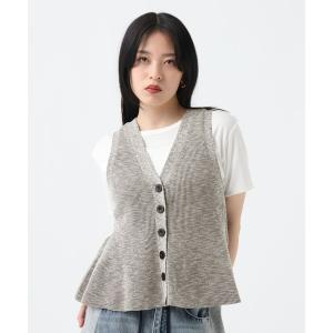 ベスト ジレ 14Gペプラムニットベスト/672059 レディース｜ZOZOTOWN Yahoo!店