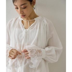 ブラウス シャツ コットンレースブラウス レディースの商品画像