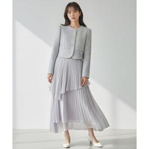 ワンピース ツイードジャケットドッキングワンピース