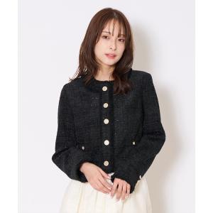 ジャケット ノーカラージャケット ツイードジャケット レディース