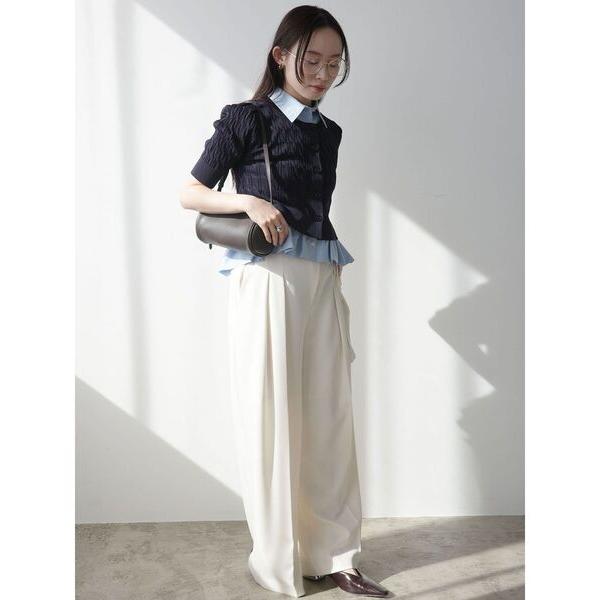 パンツ サイドベルトワイドパンツ 「オフィスカジュアル」「マシンウォッシャブル」 レディース