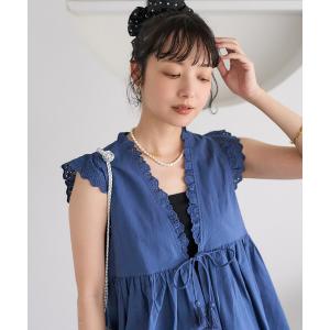 ブラウス シャツ インド フリルリボンベスト レディース｜ZOZOTOWN Yahoo!店