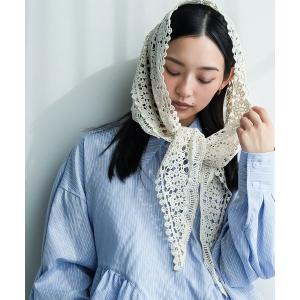 ストール マフラー トライアングルかぎ針ストール レディース