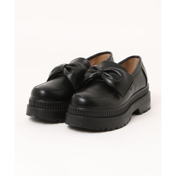 ローファー 「厚底」リボンモチーフローファー 2460 レディース