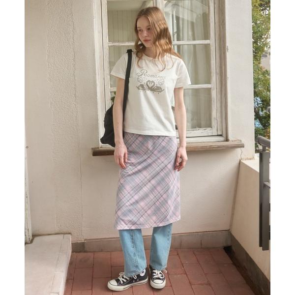 スカート レイヤードチェックシアースカート/Layered Check Sheer Skirt