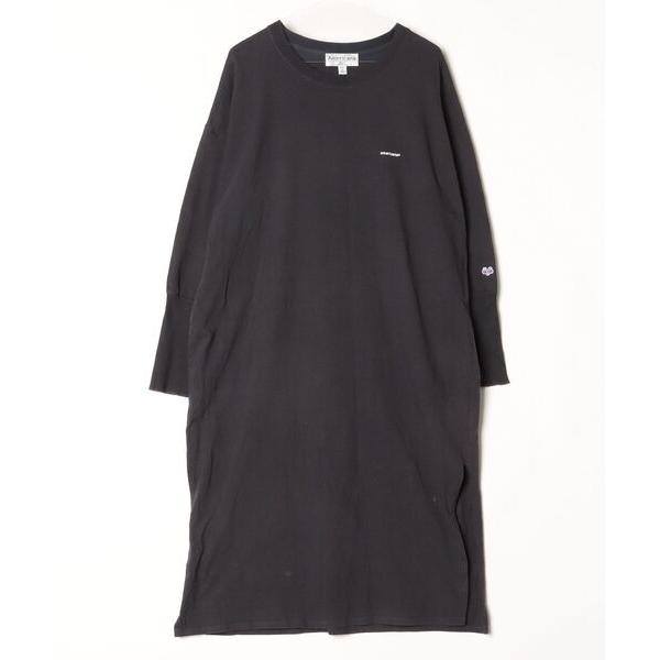 「AMERICANA」 ワンポイント長袖ワンピース - グレー レディース