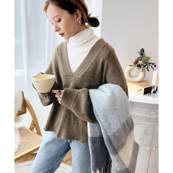 「Java」 長袖ニット LARGE ブラウン レディース