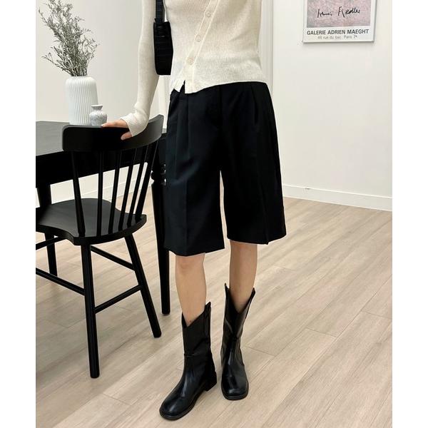 「by muni:r」 スラックス MEDIUM ブラック レディース