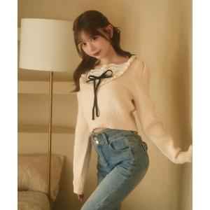 「TITTY&CO.」 長袖ニット FREE ピンクベージュ レディース
