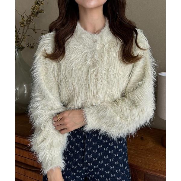 「INTER FACTORY」 ニットカーディガン FREE アイボリー レディース