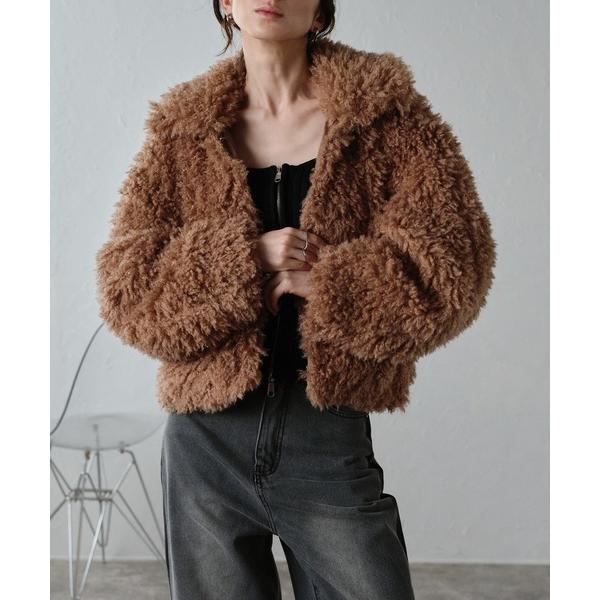 「r.」 ジャケット FREE ブラウン レディース