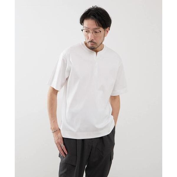 tシャツ マーセライズドスムース ヘンリーネックTシャツ メンズ