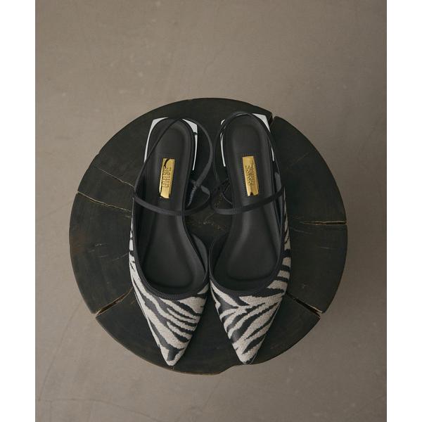 シューズ GRISEポインテッドコンビストラップスリングバック レディース