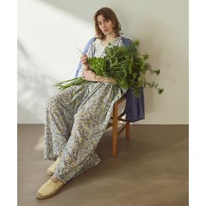 サロペット オーバーオール 「natural by clip」TEN/Lフラワーサロペット レディース