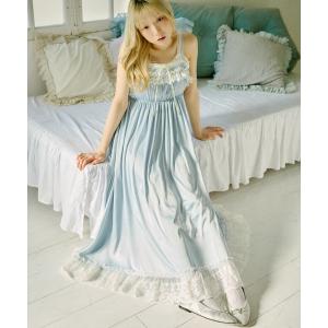 ワンピース 「クティールとレトロ」レースドッキングサテンキャミワンピース