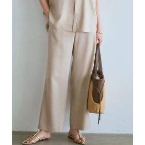 ワイドパンツ パンツ リネンライクグロッシー ワイドパンツ レディース