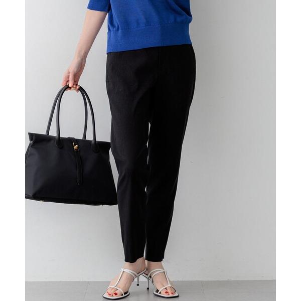パンツ リネンレーヨンストレッチ テーパード パンツ レディース