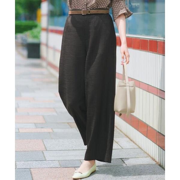 ワイドパンツ パンツ リネンライクグロッシー ワイドパンツ レディース