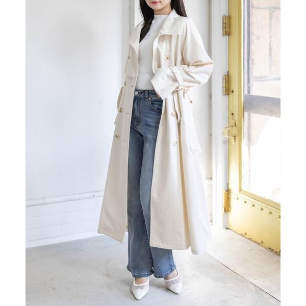 トレンチコート コート 「オケージョン/通勤」スタンドネックトレンチコート「春アウター/ロングコート...