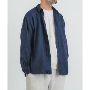 シャツ 60リネン1ループボタンレギュラーシャツ メンズ