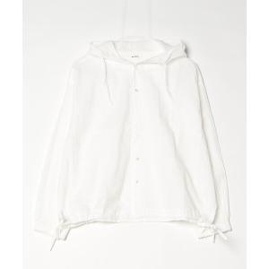 パーカー エアリーコットン袖ゴムシャツパーカー レディース