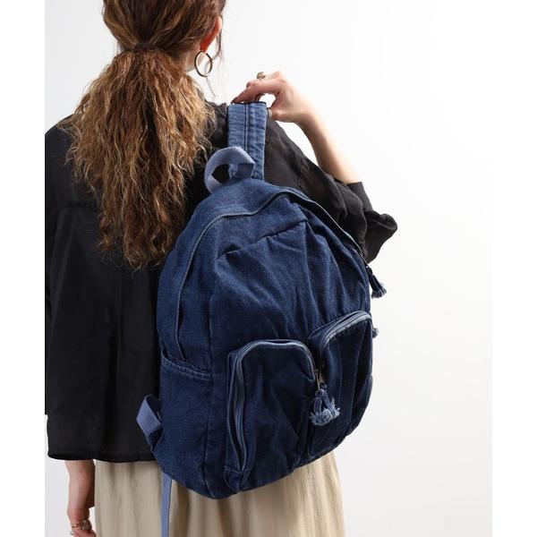 デイバック リュック ビックポケット デニムリュック レディース
