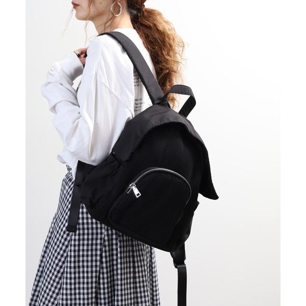 デイバック リュック プリーツ ナイロン リュックサック レディース