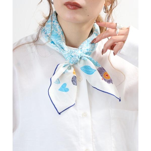 ストール マフラー イラストプリント バンダナ スカーフ レディース